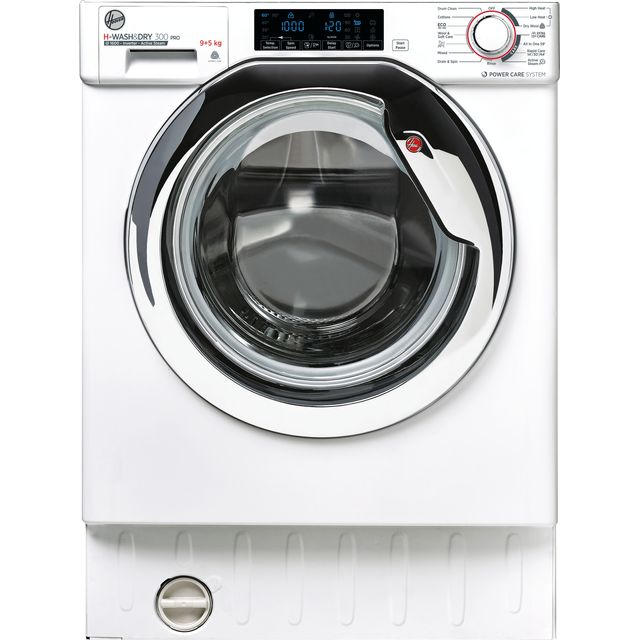 Hoover H-WASH&DRY 300 PRO HBDOS 695TAMCET80 Built In 9Kg / 5Kg Washer Dryer - White / Chrome - HBDOS 695TAMCET80_WHC - 1